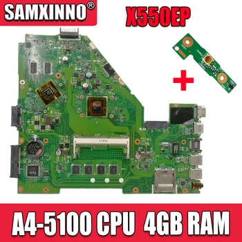 AKEMY X550EP Notebook základná doska Pre Asus X550E X550EP X550E D552E X552E pôvodnej doske A4-5100 CPU 4 gb RAM