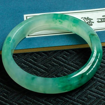 Zheru šperky prírodné Barmskej jade 54-64mm zelená dva-tón náramok elegantné princezná šperky pre matku a priateľku