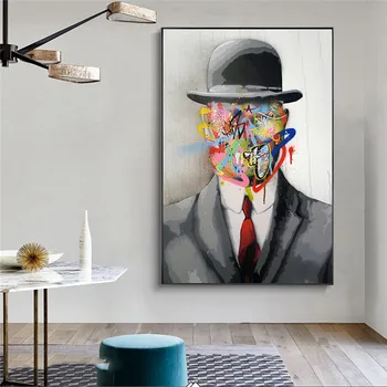 René Magritte Slávny Plátno na Maľovanie Graffiti Pop Art Syn Človeka Plagáty a Tlačí na Steny Umenie Fotografie Cuadros pre Obývacia Izba