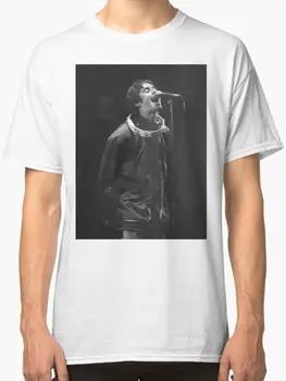 Liam Gallagher Tlač pánske Tričko Biele, Bavlna Módne T-Shirts Top Tee Vytlačené Čistá Bavlna pánske Bavlna