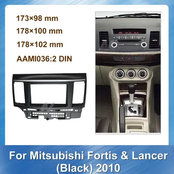 2DIN Auto Refitting Rádio Fascia pre Mitsubishi Fortis Lancer Black 2010 Car Audio DVD Rámu Prístrojovej dosky Fascia Rám Adaptér