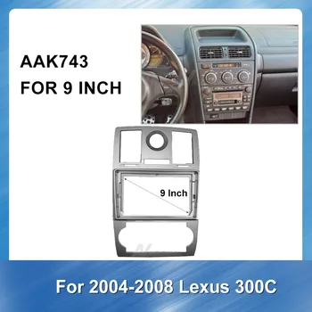 9 palcový Car Audio Rámik autorádia Fascia pre CHRYSLER 300C 2004-2008 Auto Android Rádiový Navigačný Fascia Panel Rám S Káblom