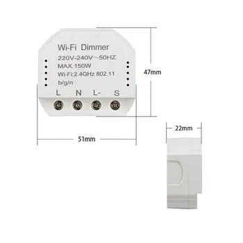 Wifi Smart Stmievač Modul 220V-240V 150W Radič Časovač Prepnúť Svetlo Hlasové Ovládanie Funguje Na Tuya Amazon Alexa Domovská stránka Google Iftt