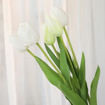 1Pcs 5Head Tulipán Umelé Kvety Skutočný Dotyk Artificiales Para zariadené, pri Kyticu Kvetov Pre Domáce Darček Svadobné Dekoratívne Kvety