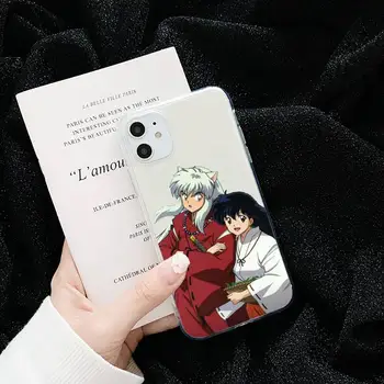 Anime Inuyasha roztomilý láska gay Telefón Prípade Transparentné pre iPhone 6 7 8 11 12 s mini pro X XS XR MAX Plus kryt funda shell