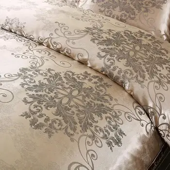 J3 JPcs Satin Žakárové luxusnej čipky posteľná bielizeň sady kráľovná king size perinu nastaviť posteľ sukne nastaviť obliečky na vankúš