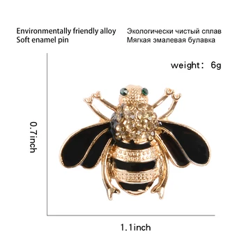 Živé Vintage Bee Lietať Brošne Kovové Hmyzu Bezpečný Pin Šperky Roztomilý Malý Bumblebee Odznaky Módne Handričkou Dekoroch Príslušenstvo