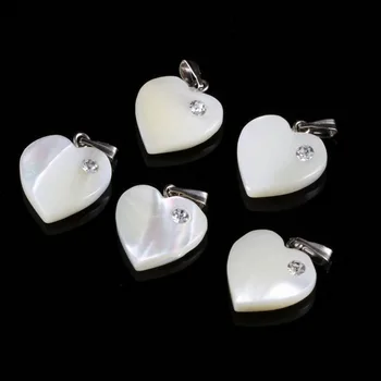 Náhrdelník s príveskom love srdce prírodná biela shell rezbárstvo prívesok náhrdelník šperky čo diy kúzlo ženy ornament size15*17 MM