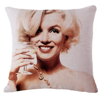Mling 1pcs 45x45cm Marilyn Monroe Geometrie Dekoratívny Vankúš Peach Skin Gauč Vankúš Pás Vankúš Dekoratívny Vankúš