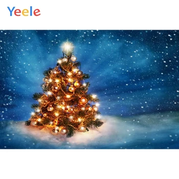 Yeele Vianočný Stromček Gradient Modrá Glitters Svetlo Strany Deco Fotografie Fotografické Pozadie Pozadia pre Photo Studio