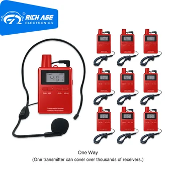 RichiTek Audio Sprievodcov Sprievodca Systém Mini 1 Vysielač+2 Prijímače Pre Múzeum Headset S Mikrofónom