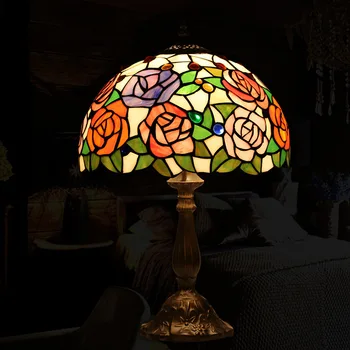 Tiffany stolná Lampa vitráže Európskej Barokovej Klasické Obývacia Izba E27 110-240V