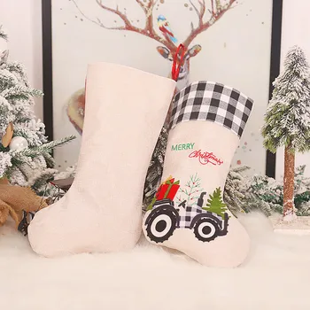 2pc Vianočné Ozdoby Tvorivé Traktor Vianočná Pančucha Darčeková Taška Vianočné Dekorácie Pre Domov Adornos Navideños @48