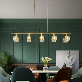 FSS Moderné Medi Krištáľový Luster Lampa Luxusných Amerických Luster Dlho, Jedálenský Stôl Bar, Obývacia izba, Domáce vnútorné Osvetlenie