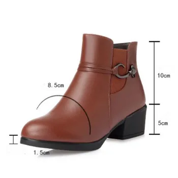 ZXRYXGS značka topánky žena na jeden členok topánky 2019 nové módne teplé comfort plus zamat a vlna snehu topánky originálne kožené topánky