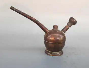 Čínsky starožitné čistej mosadze Fajčenie nástroje socha