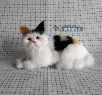 Simulácia mačka polyetylénu&kožušín, mačka model vtipné dar, o 28cmx13cmx15cm