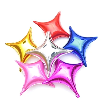 10pcs 10 inch Ružové Zlato Striebro Štyri-špicaté Hviezdy Hliníkové Ballon Deti, Dospelých, Narodeniny, Party Dekorácie Balóny