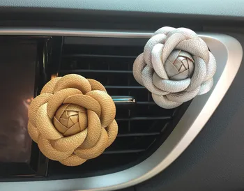 Kožené Camellia Ozdoby Na Auto Otvory Parfum Klip Osviežovač Vzduchu Interiéru Automobilu Vôňa Dekorácie