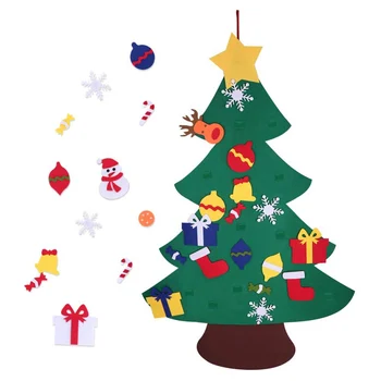 Veselé Vianoce Strom Hračka Roztomilý DIY Vianočný Strom Vianočné Dekorácie Deti Non-Tkané Stene Visí Ozdoby Festival Dodávky