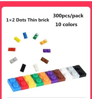 300pcs/pack 1*2 Bodky tenké DIY Stavebné Bloky, Hračky ninjag0o Vzdelávacie Základná Doska Anime Podlahy Kompatibilný S ZNÁMEJ ZNAČKY darček