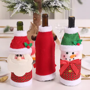 Noel Vianočné Fľaša Vína Kryt Santa Claus Vianoce, Vianočné Dekorácie pre Domov Adornos De Navidad Nový Rok 2020 2021 Darček Deco