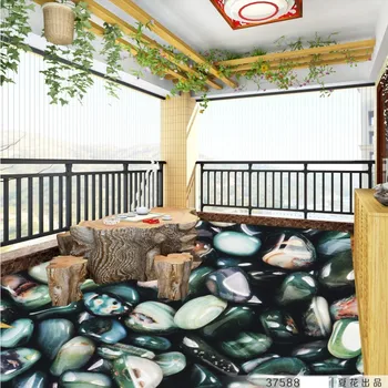 Doprava zadarmo Vlastné Dlážděným 3D podlahy, tapety, nástenné samolepiace obývacia izba lobby podlahy domáce dekorácie kúpeľňa