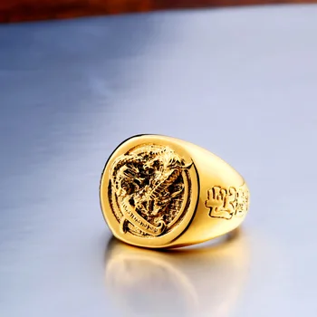 BEIER Móda Plná Zlata Dragous a Tiger Opend krúžok z Nehrdzavejúcej ocele Zvierat Šperky pre človeka len veľkosť 9 Veľkoobchodné ceny