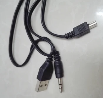 10pcs USB Samec Samec 5pin Štandard + 3.5 mm AUX Audio Jack, Pripojenie Kábel Adaptéra pre Mini bluetooth Reproduktorov Mp3, MP4 Prehrávač