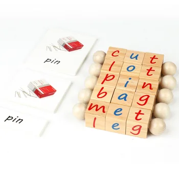 Nové Montessori Pinjin Stavebné Bloky anglický Pravopis Slova Písmeno Blok Učebných Pomôcok Montessori Deti, vzdelávacie Hračky