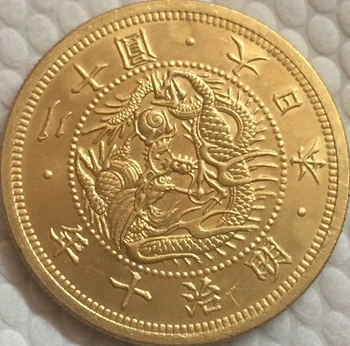 Japonsko 20 Jen - Meiji 10 rokov mince kópiu 35.06 mm Zlaté á