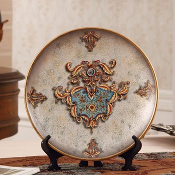 Európska klasická dekoratívne dosky ozdoby ručne maľované keramické remesiel miestnosti bytového zariadenia kyvadlo disk drepy