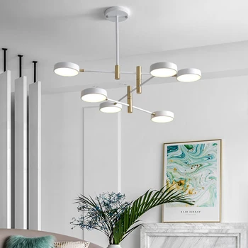 Nordic moderný prívesok svetlo 6 hlavu hanglamp pre domáce obývacej izby, spálne, kancelárie hotel creative decoration pozastavenie svietidlo