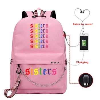 James Charles Sestry Mochilas Dievča Batoh Harajuku Školské tašky pre Dievčatá, Ženy College Bookbag Notebook Batoh Cestovný Batoh
