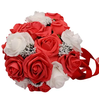 Zbrusu Nový a Vysoko Kvalitné Kryštál Ruže Pearl Bridesmaid, Svadobné Kytice Svadobné Umelého Hodvábu Kvetov veľkoobchod A2000