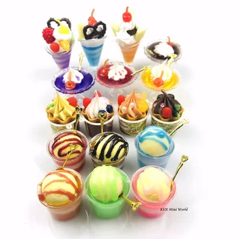 2 KS/veľa 1/6 rozsahu Roztomilý Miniatúrne Ice-cream 4 Štýly Ice cream loptu Predstierať, Potravín pre Blyth bábiky Dekor Hrať hračky pre deti,