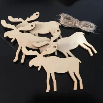 Malé drevené laserom rezané vianočné tvorivé drevené visí umenie