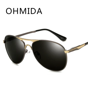 OHMIDA Hliníka, Horčíka, Luxusné Značky slnečné Okuliare Mužov Polarizované HD Objektív Mens Slnečné okuliare Žlté Módne Pilot, slnečné Okuliare UV400