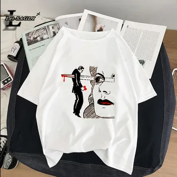 Lei SAGLY Dievča moc Žien T-shirts Zábavné Harajuku camisetas verano mujer 2019 estetické nadrozmerné t shirt kórejské oblečenie
