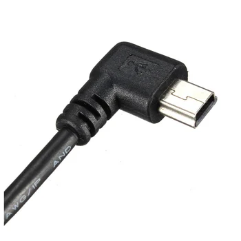 GPS Mini USB 5Pin 90 Stupňov Doľava Šikmého Mužov a Žien Rozšírenie Dátového Kábla 24 cm