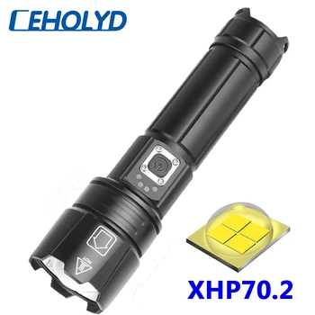 Xlamp XHP70.2 LED Baterka Super Silný Horák, USB XHP50 Lampa Zoomovateľnom Pochodeň Použiť 18650 26650 Nabíjateľná Battey Svietidla