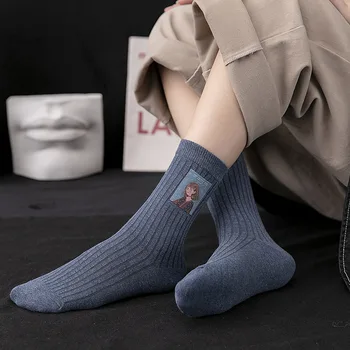 Kreatívne Zviera Tlače Kawaii Ženy Ponožky Harajuku Roztomilý Dievča Dizajn Zábavné Ponožky Abstraktnú Olejomaľbu Kórejský College Art Sokken