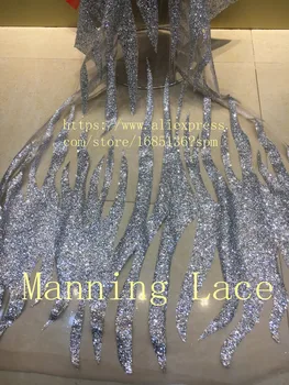 Moderný Dizajn lesk v Tyl Čipky francúzskej Čipky Textílie Manning-88043 pre Svadobné Šaty