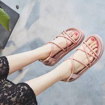 CINESSD Mikrovlákna dámske Topánky Lete Roku 2020 Nový Gladiator Sandále Dámske Sandále na Platforme Ženské Vysoké Podpätky Módne Topánky Žena