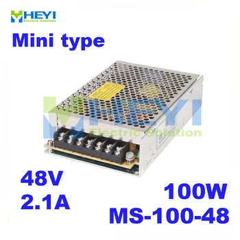 MINIATUR veľkosť ac dc transformer MS-100-48 výstup 48VDC 2.1 mini LED konvertor jednotky napájania