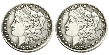 NÁS 1879/1879 Dve Tváre Morgan Dolár Strieborné Pozlátené Kópiu Mince Vysokej Kvality