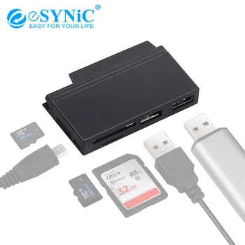 ESYNiC Hub Typ-C Kombinovaný Dock 3 Slot Čítačky pamäťových Kariet USB 3.0 Multi-port SD/Micro TF Kariet Čítať High-Speed 5Gbps Adaptér Pre Povrchovú Ísť