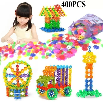 S Pokynmi 400 Ks 3D Puzzle Skladačka Plastové Snowflake Stavebné Bloky, Stavebný Model Puzzle Vzdelávacie Hračky Pre Deti,