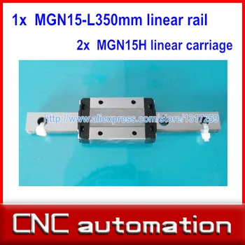 NOVÝ 15 mm miniatúrne lineárne sprievodca MGN15 L= 350 mm železničnej + 2ks MGN15H CNC blok pre 3D tlačiarne diely XYZ cnc časti