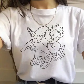 Anjeli Estetické Harajuku Vintage T Košele Ženy Ullzang 90. rokov Grafické T-shirts Grunge kórejský Štýl Tričko Hip Hop Top Tees Žena